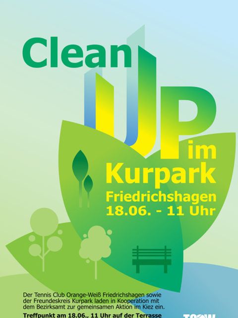 Bildvergrößerung: Flyer zum Cleanup im Kurpark Friedrichshagen 
