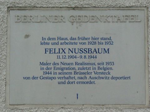 Gedenktafel für Felix Nussbaum, 4.2.2010, Foto: KHMM