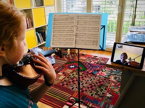 Onlineunterricht mit der Violine