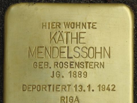 Bildvergrößerung: Stolperstein Käthe Mendelssohn