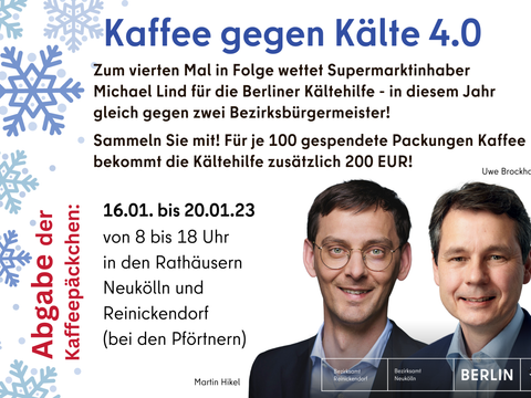 Bildvergrößerung: Neuköllner Bezirksbürgermeister Martin Hikel und Reinickendorfer Bezirksbürgermeister Uwe Brockhausen (beide SPD) nehmen die Herausforderung an