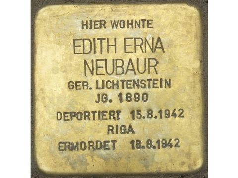 Bildvergrößerung: Stolperstein Edith Erna Neubaur