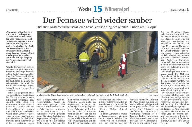 Presseartikel Berliner Woche 9. 4. 2008