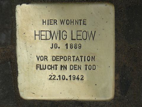 Bildvergrößerung: Stolperstein für Hedwig Leow