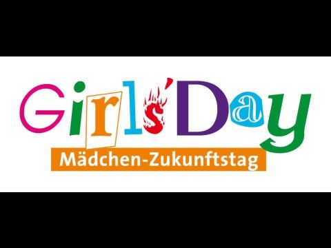 Logo des Girls'Day mit deutscher Übersetzung Mädchen-Zukunftstag