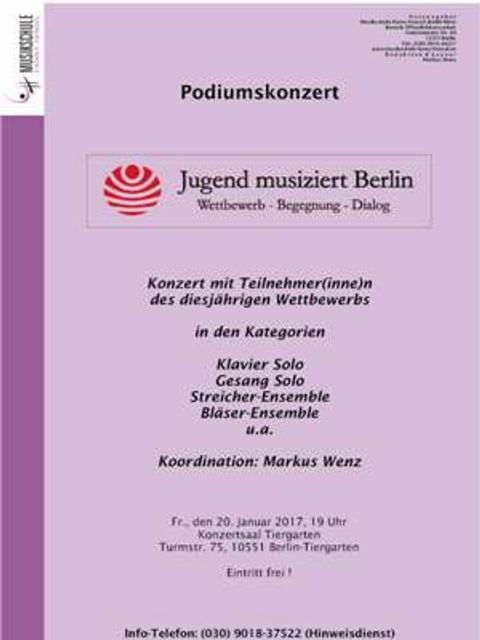 Plakat Podiumskonzert "Jugend musiziert"