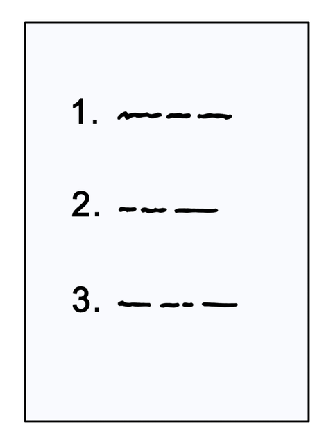 Illustration einer nummerierten Liste