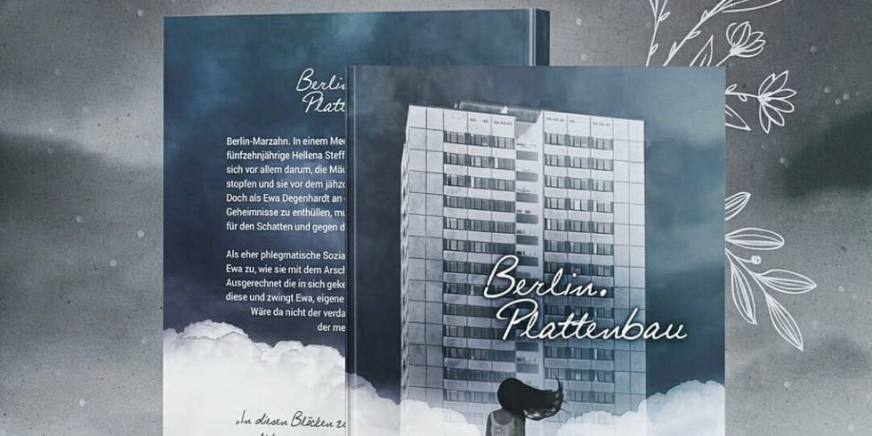 Grafik mit Buchcover „Berlin.Plattenbau“ zur Lesung mit Diana Lehmann