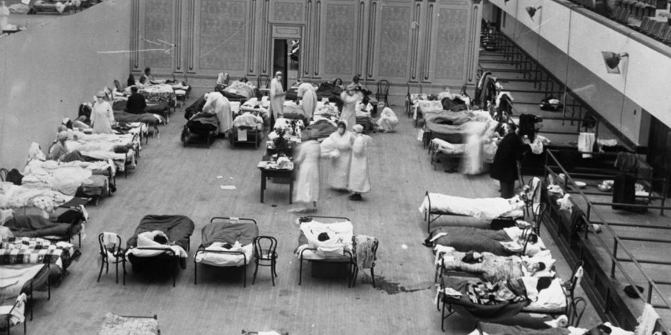 Behelfskrankenhaus 1918 in Oakland