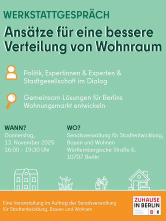 Ankündigung des Werkstattgesprächs zur Wohnraumpolitik am 13.11.2025