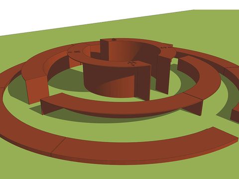 Kreisförmige Stahlskulptur