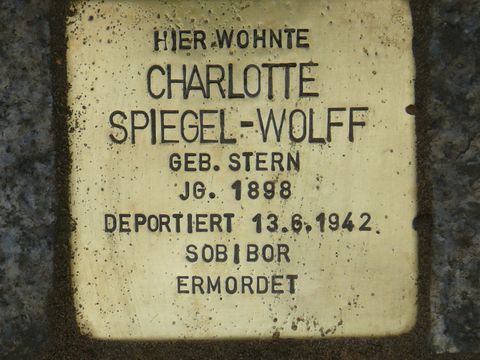 Stolperstein für Charlotten Spiegel-Wolff