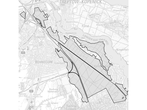 Bildvergrößerung: Karte auf der das LSG Grünauer Forst markiert ist