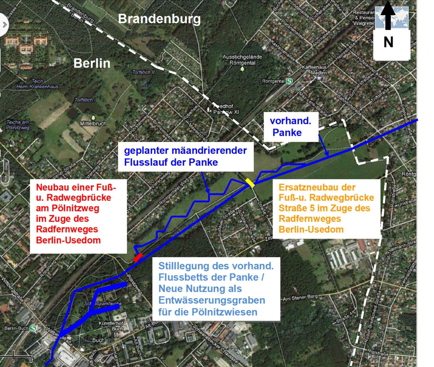 Bildvergrößerung: Übersicht Brückenbaumaßnahmen in den Pölnitzwiesen