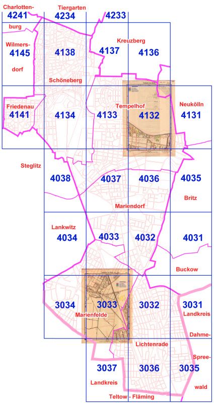 Bildvergrößerung: Bezirkskarte, die in nummerierte Rechtecke eingeteilt ist