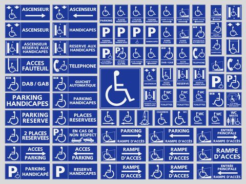 Symbolbild mit Piktogrammen zum Thema Behinderung