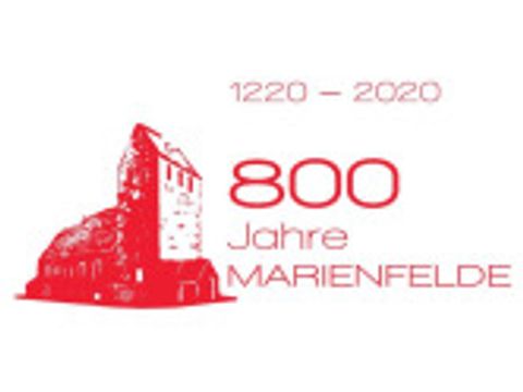 Logo 800 Jahre Marienfelde weiss