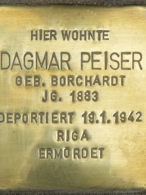 Stolperstein Dagmar Peiser, Foto:H.-J. Hupka
