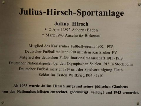 Gedenktafel für Julius Hirsch, 21.1.2007, Foto: Raimund Müller