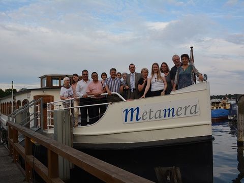 Delegation aus Cajamarca auf Boot