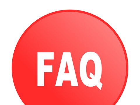 Roter Kreis mit den Buchstaben FAQ