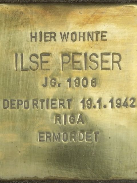 Stolperstein Ilse Peiser, Foto:H.-J. Hupka
