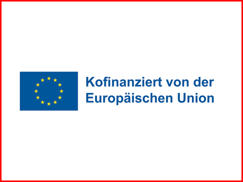 EU-Emblem mit Text Kofinanziert von der europäuschen Union