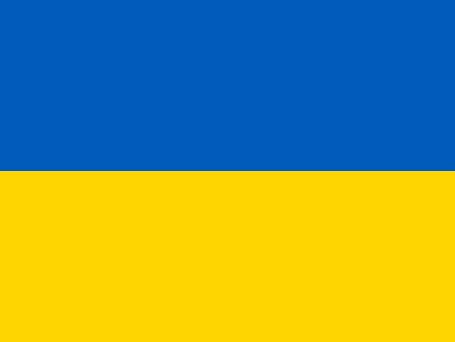 Farben der Ukraine: 2 Streifen in blau und gelb
