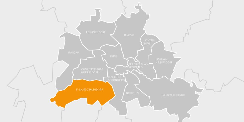 Berlin Karte Bezirk Steglitz-Zehlendorf