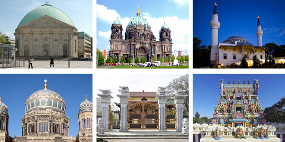 Verschiedene Kirchen, Tempel, Moscheen und Gottehäuser in Berlin