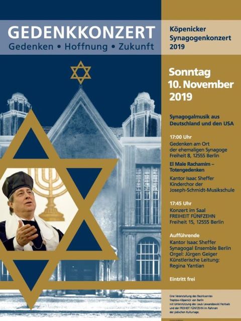 Bildvergrößerung: Einladung für das Konzert der Köpenicker Synagoge