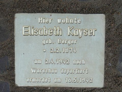 Denkstein für Elisabeth Kayser