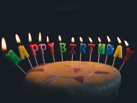 Kuchen mit Birthday Kerzen