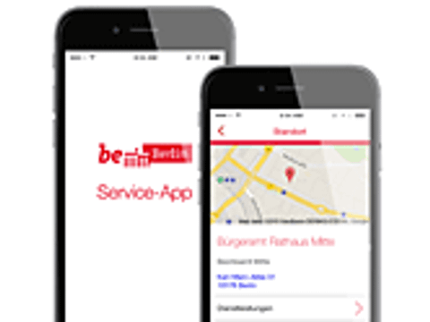 Berlin.de Service-App auf dem Smartphone
