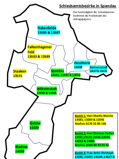 Grafik mit den Schiedamtsbezirken