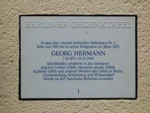 Gedenktafel für Georg Hermann, 15.6.2009, Foto: KHMM