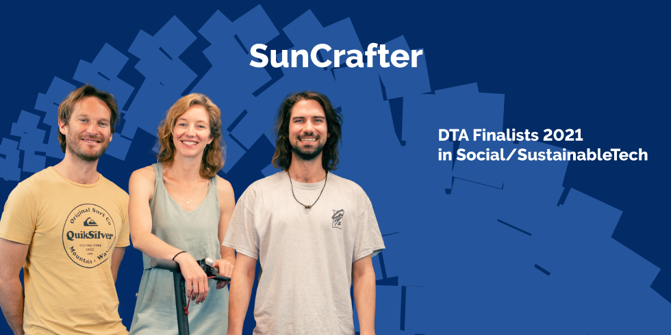 Die Gründer:innen von Suncrafter lachen in die Kamera