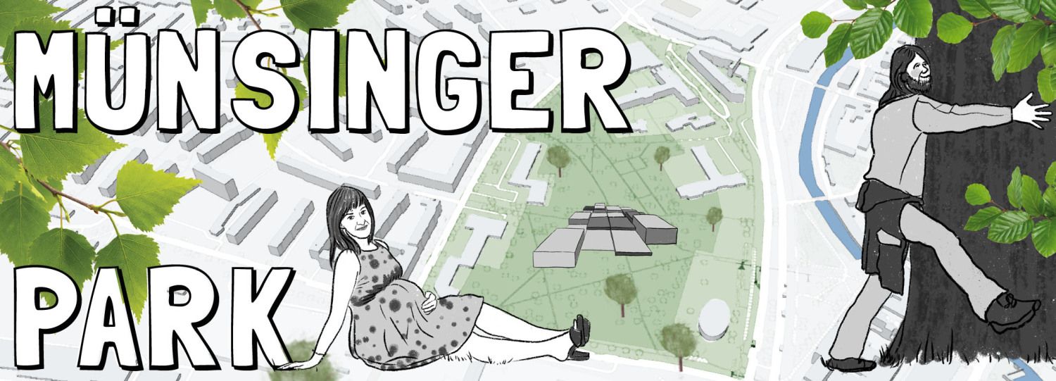 illustrierte Karte des Münsinger Parks