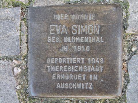 Stolperstein für Eva Simon, 26.1.2012, Foto: KHMM