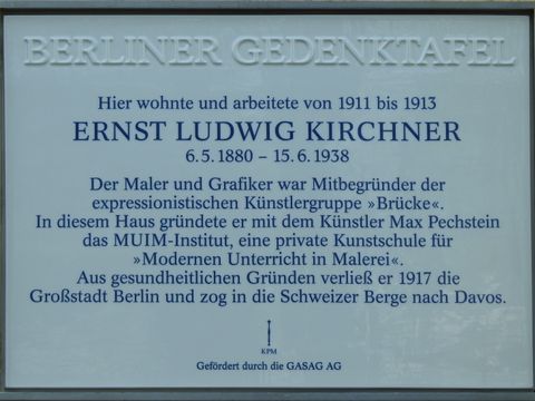 Durlacher Str. 15 (Ernst Ludwig Kirchner) Gedenktafel