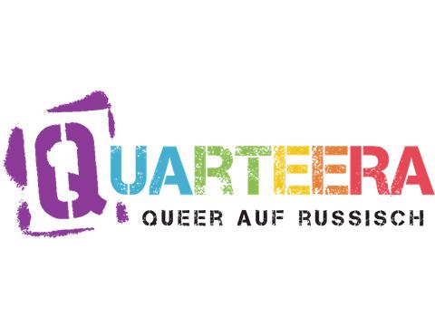 Logo Aufschrift Quarteera Queer auf Russisch