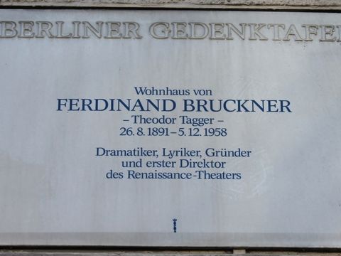 Bildvergrößerung Gedenktafel für Ferdinand Bruckner, 26.1.2012, Foto: KHMM
