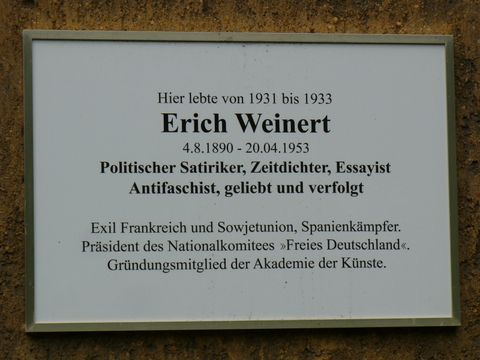 Gedenktafel für Erich Weinert, 15.6.2009, Foto: KHMM