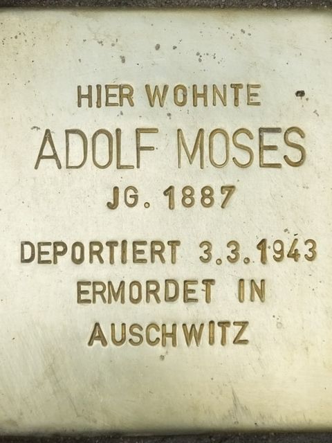 Stolperstein Adolf Moses, Foto:H.-J. Hupka, 2014
