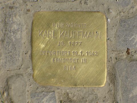 Stolperstein für Karl Kauffmann, Foto:B.Plewa