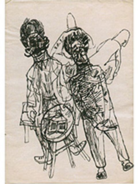 Bildvergrößerung: Egmont Schaefer, ohne Titel, um 1948, Tusche, Feder auf Papier. 30,6 x 21,8 cm