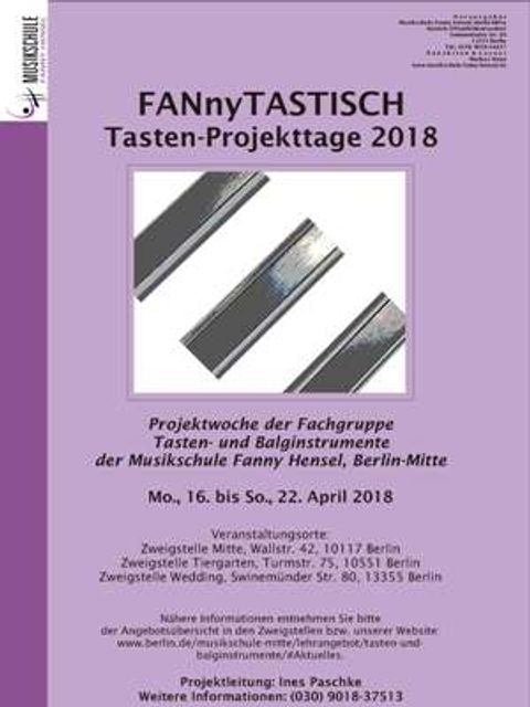 Plakat Tasten-Projektwoche FANnyTASTISCH 2018