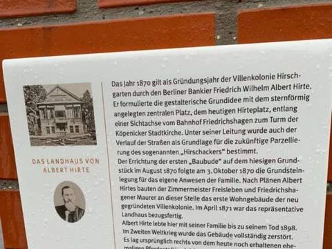 Bildvergrößerung: Informationstafel 150. Jahre Hirschgarten 