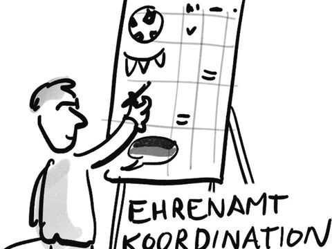 Zeichnerische Darstellung der Tätigkeit der Ehrenamtskoordination