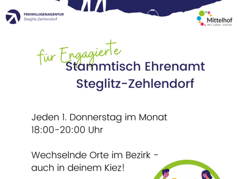 Plakat Einladung Stammtisch Ehrenamt Steglitz-Zehlendorf